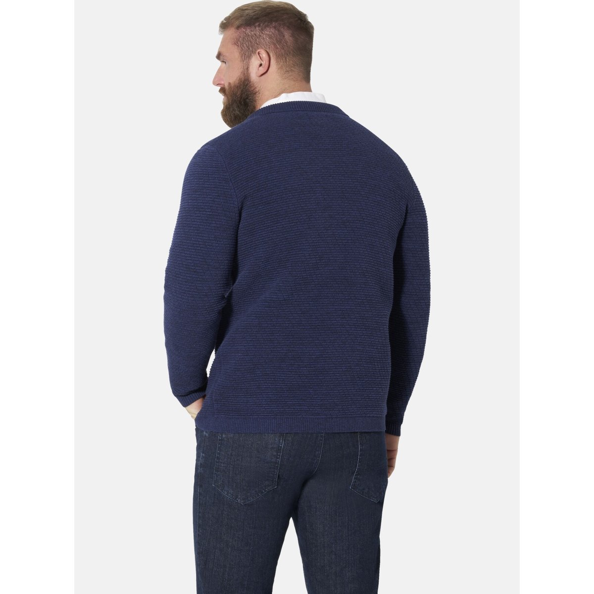 Gilet en maille KOLLIN bleu foncé mélange, JAN VANDERSTORM