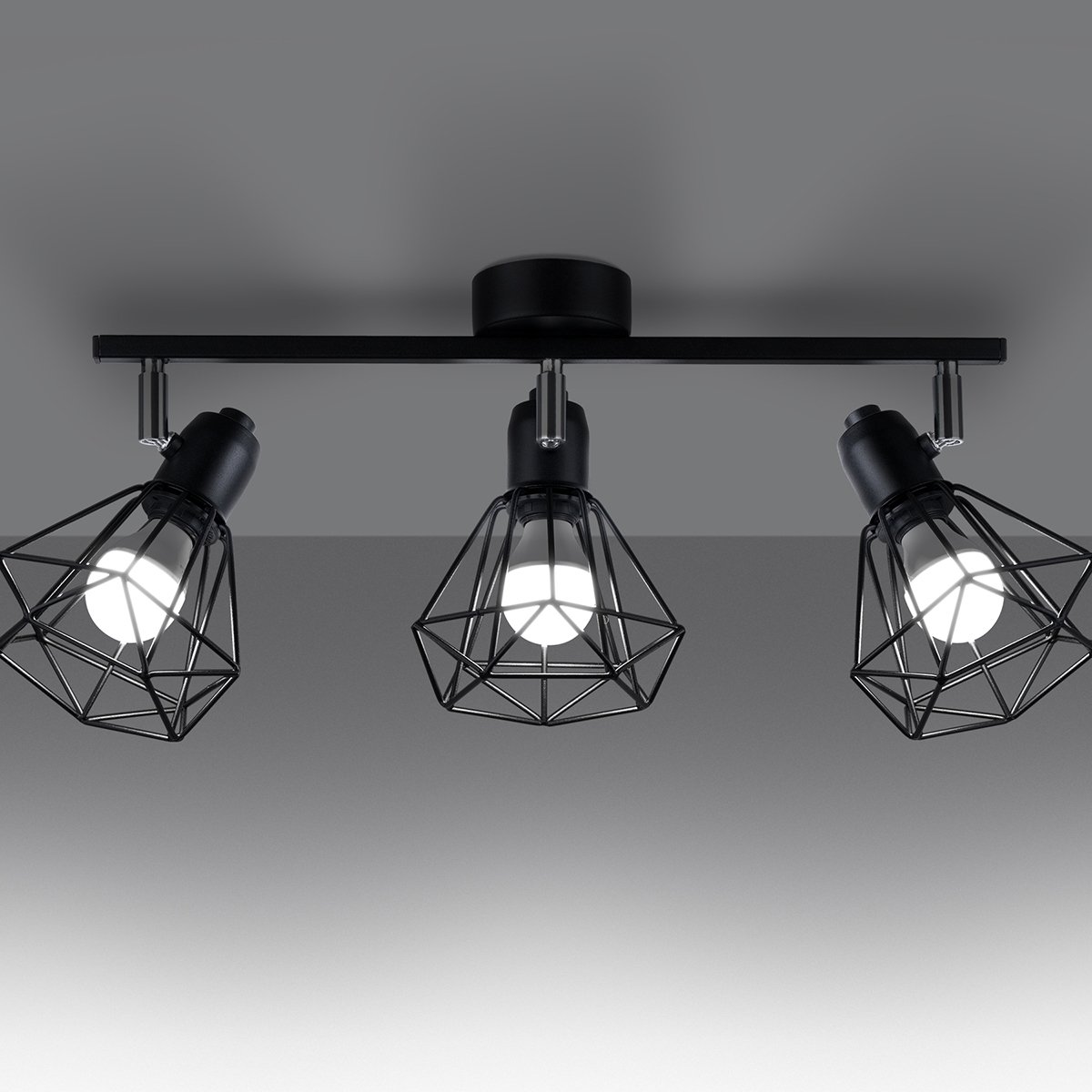 Plafonnier Acier Noir E14 3 Artemis noir, EDEN