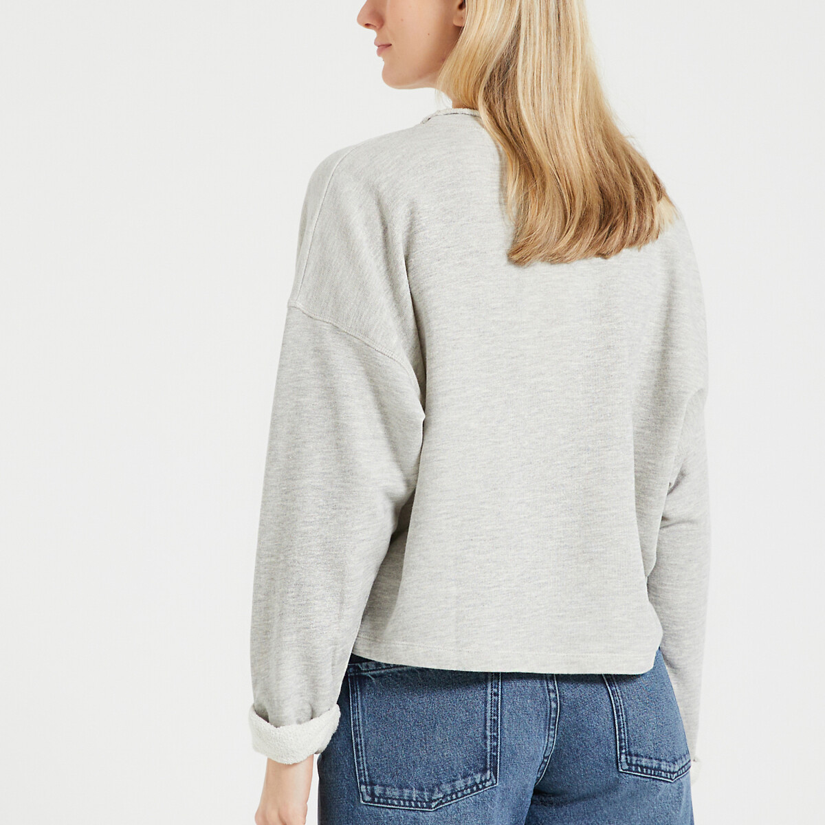 Sweater met boothals ZOFBAY mêleegrijs, AMERICAN VINTAGE