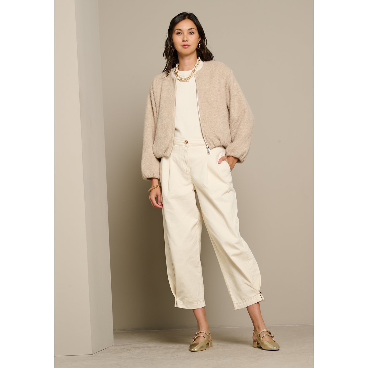 Veste douce ballon lt beige, LOLALIZA