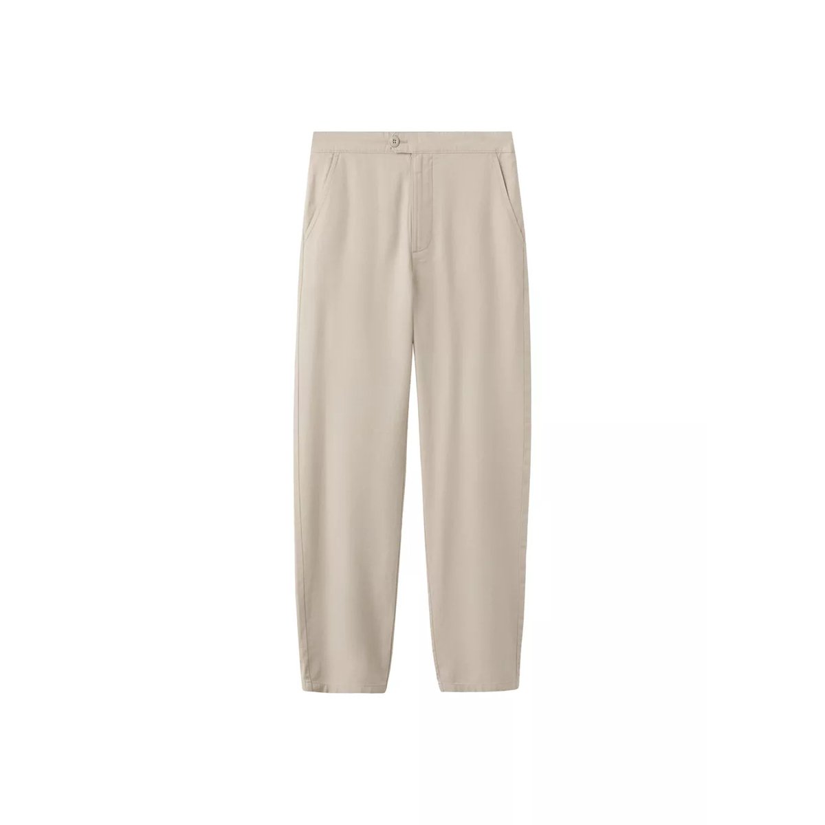 Pantalon coton lin droit sable, MANGO TEEN