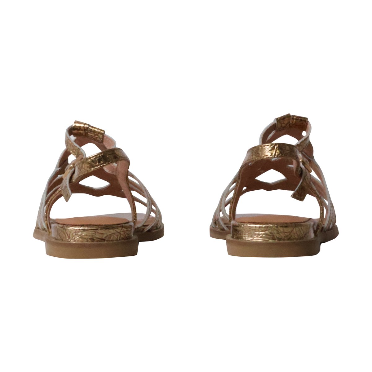 Sandales Cuir Sabine or, EMILIE KARSTON