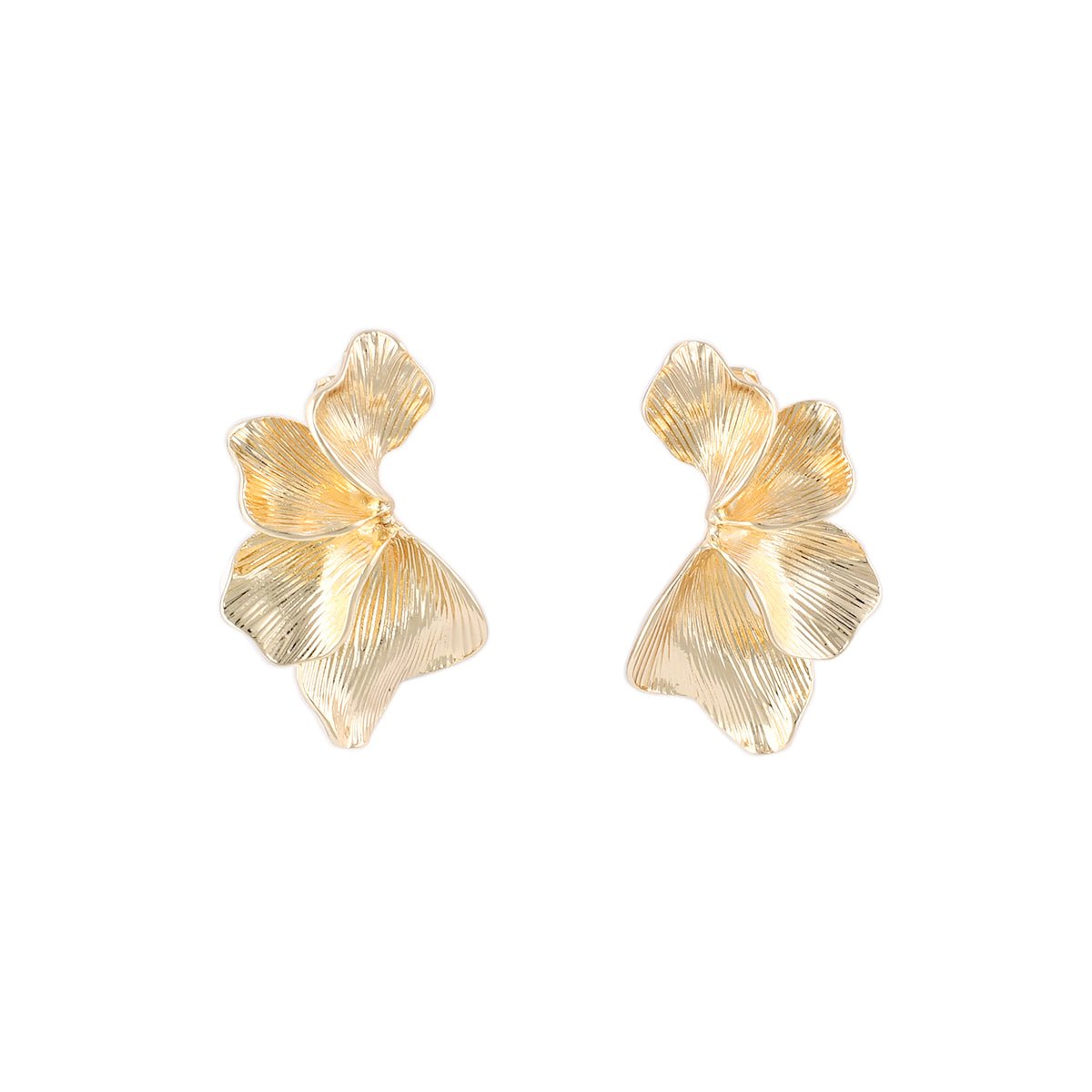 Boucles d'oreilles clip - demi feuilles dorées doré, BALABOOSTE