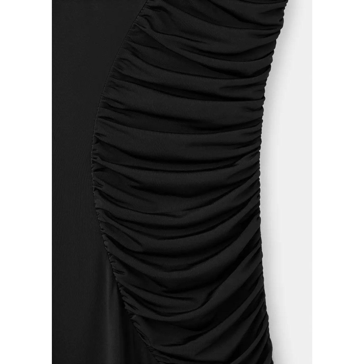 Robe longue à détails drapés noir, MANGO