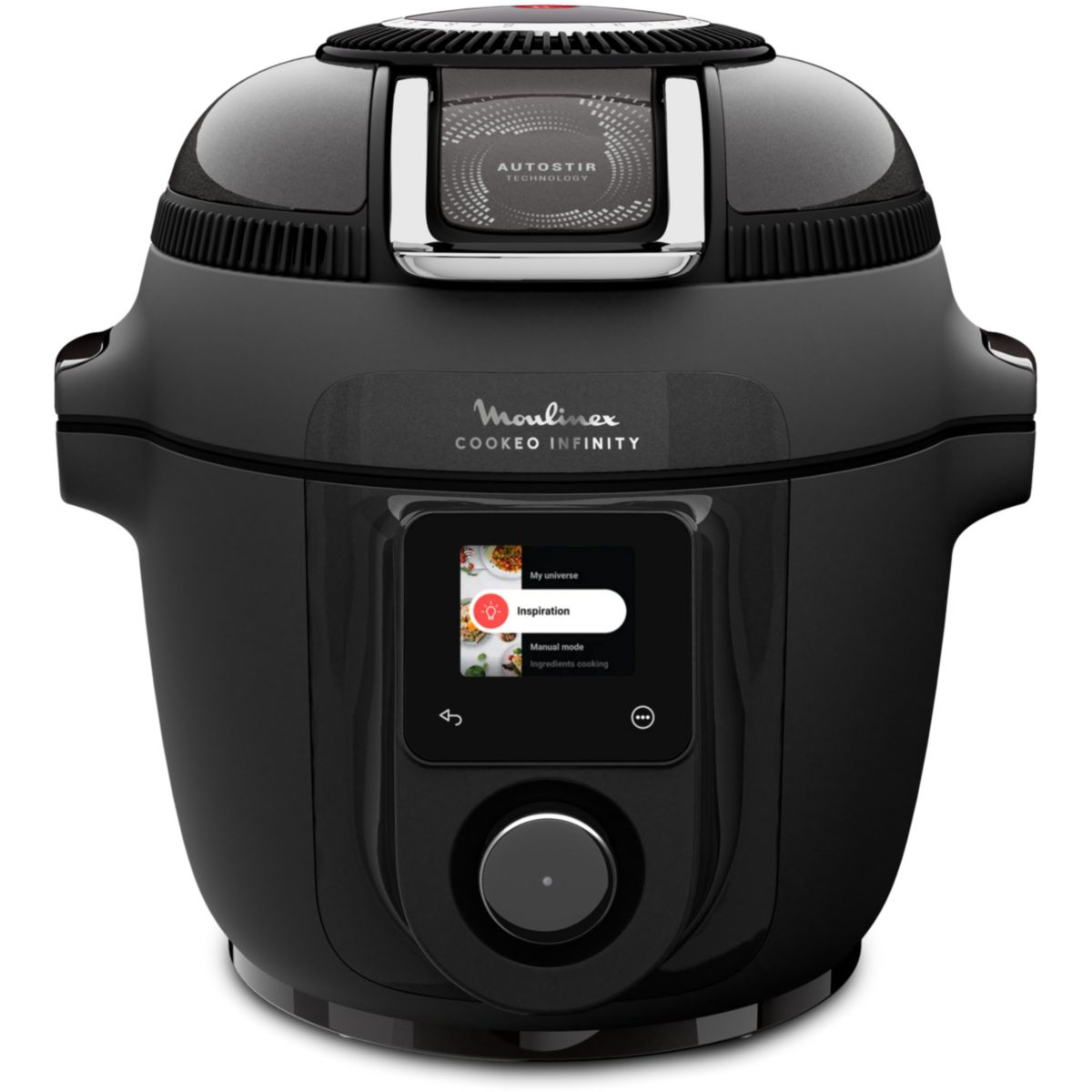 Cookeo Multicuiseur Airfryer Cookeo Infinity avec pale Noir CE9828F0 20 modes de cuisson, 6,5 L couleur unique, MOULINEX