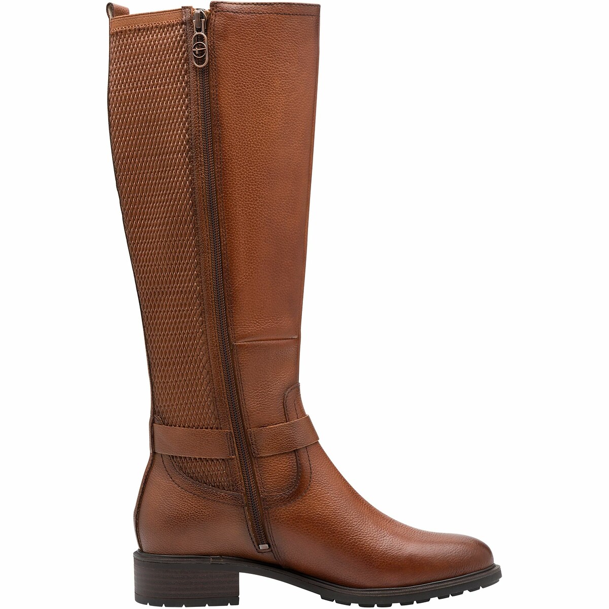 Bottes cavalières élastiquées, en cuir cognac, TAMARIS
