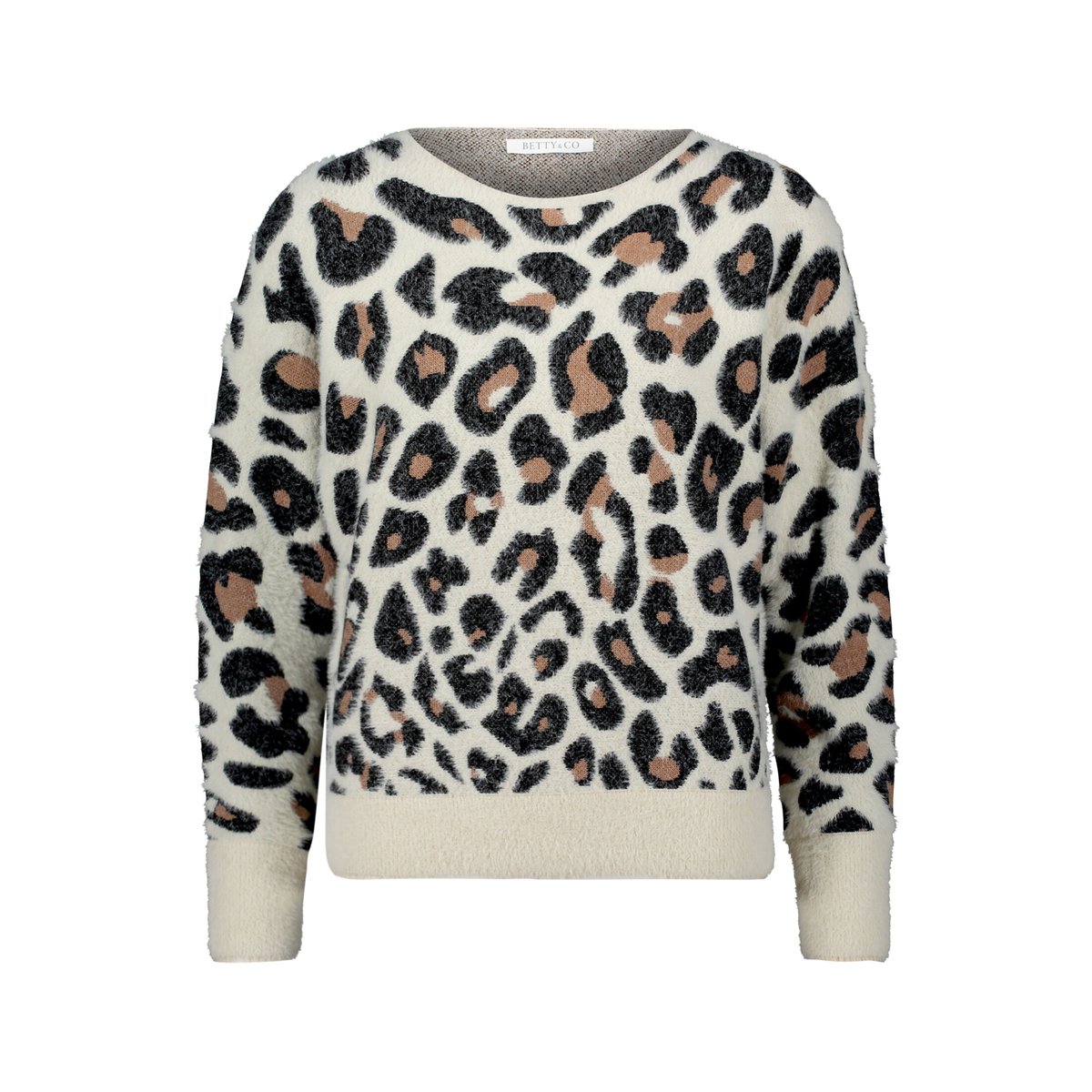 Pull-over en maille à encolure bateau blanc/noir, BETTY & CO