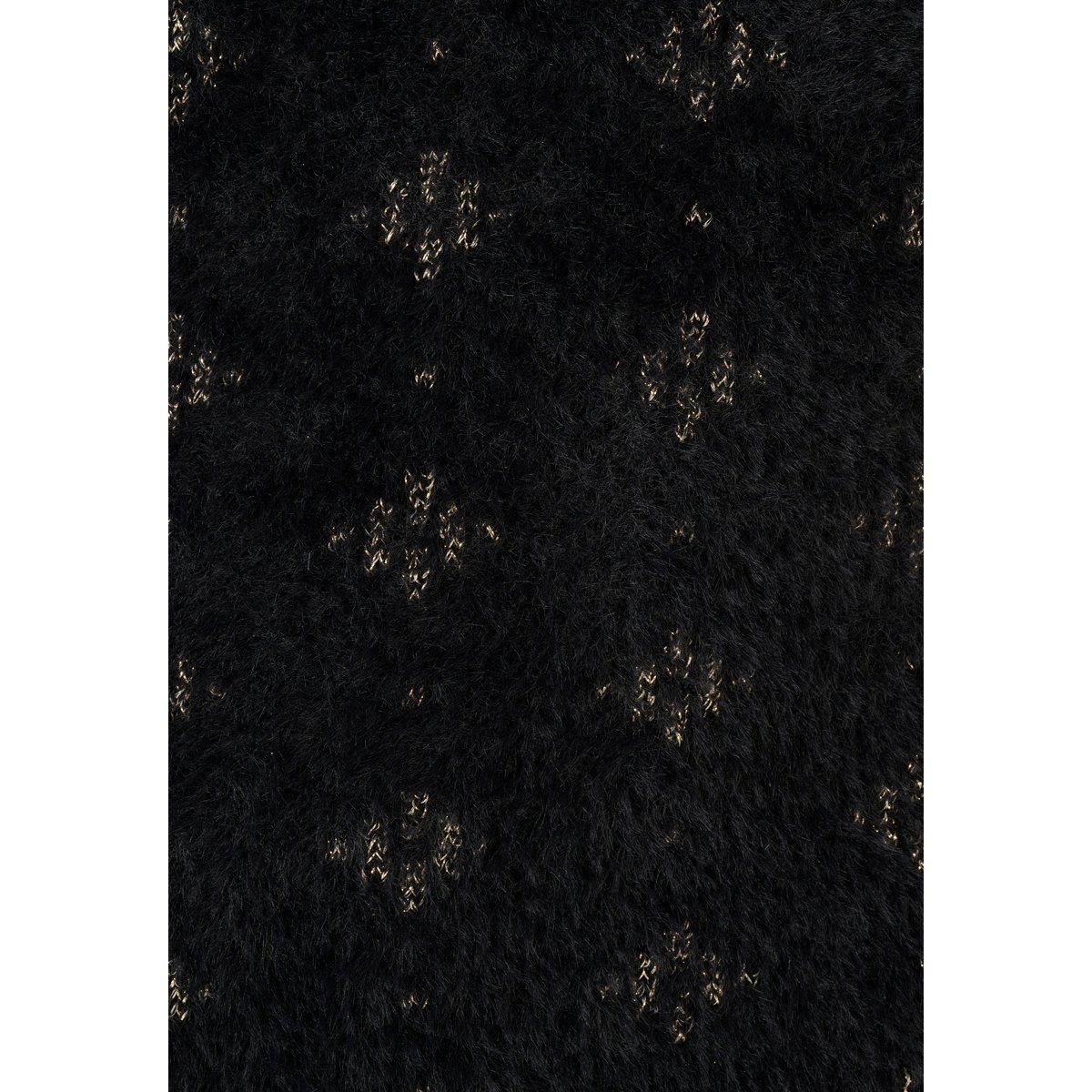Pull jacquard en maille poilue noir jacquard, DAMART
