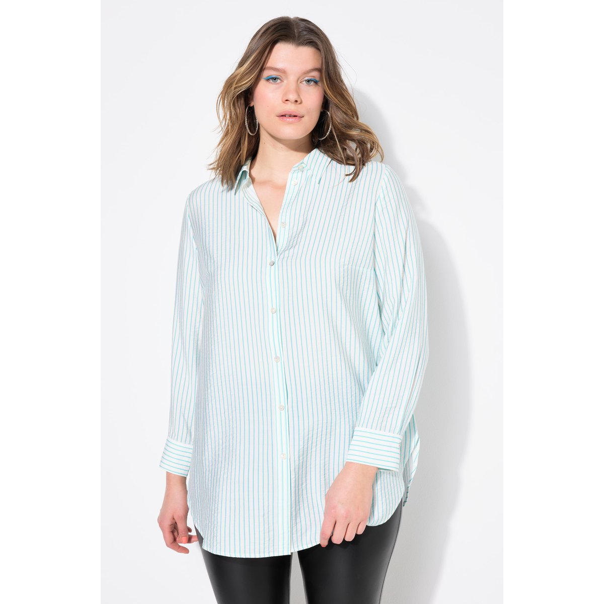 Chemisier à rayures, coupe Straight turquoise pâle, STUDIO UNTOLD