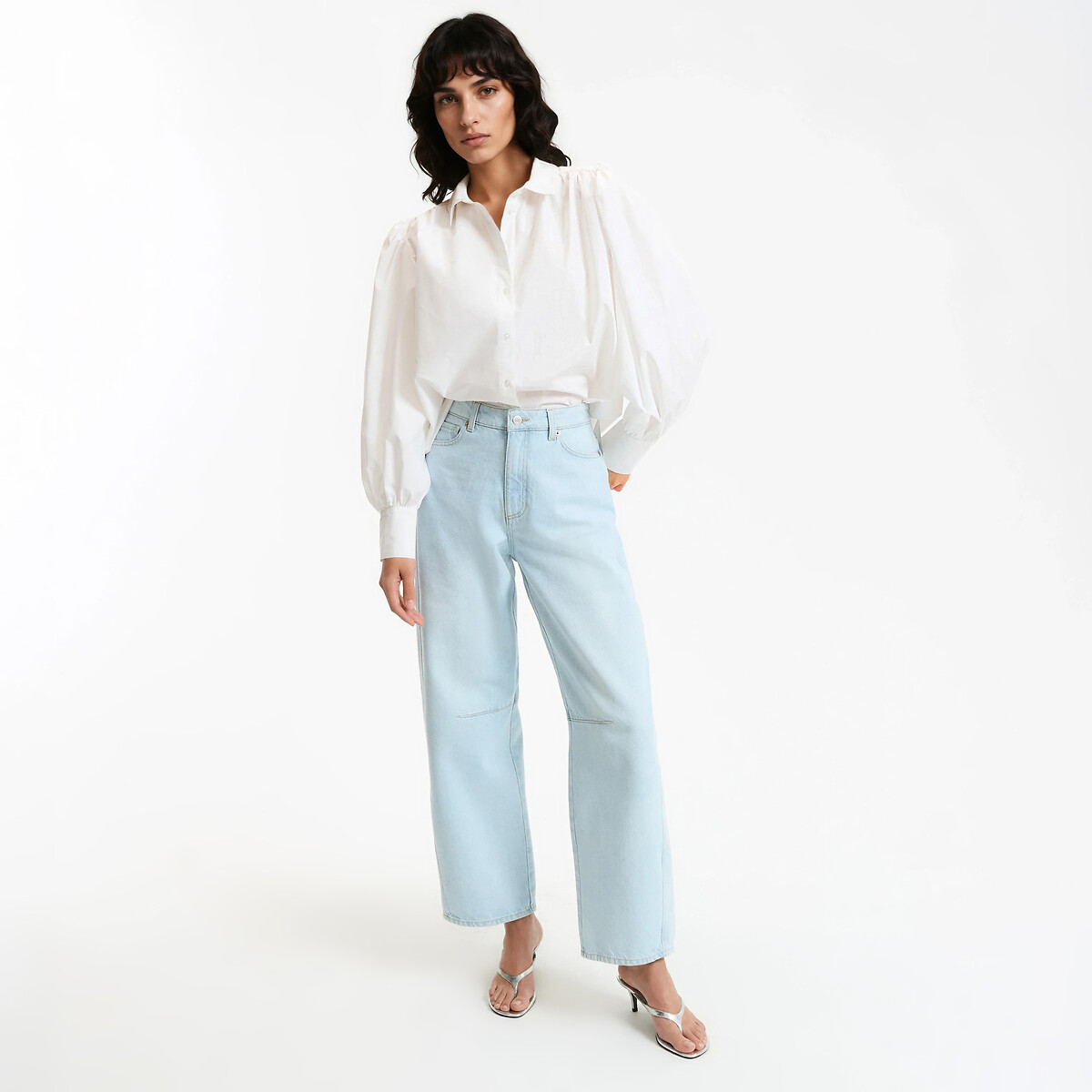 Chemise manches longues bouffantes blanc, LA REDOUTE COLLECTIONS
