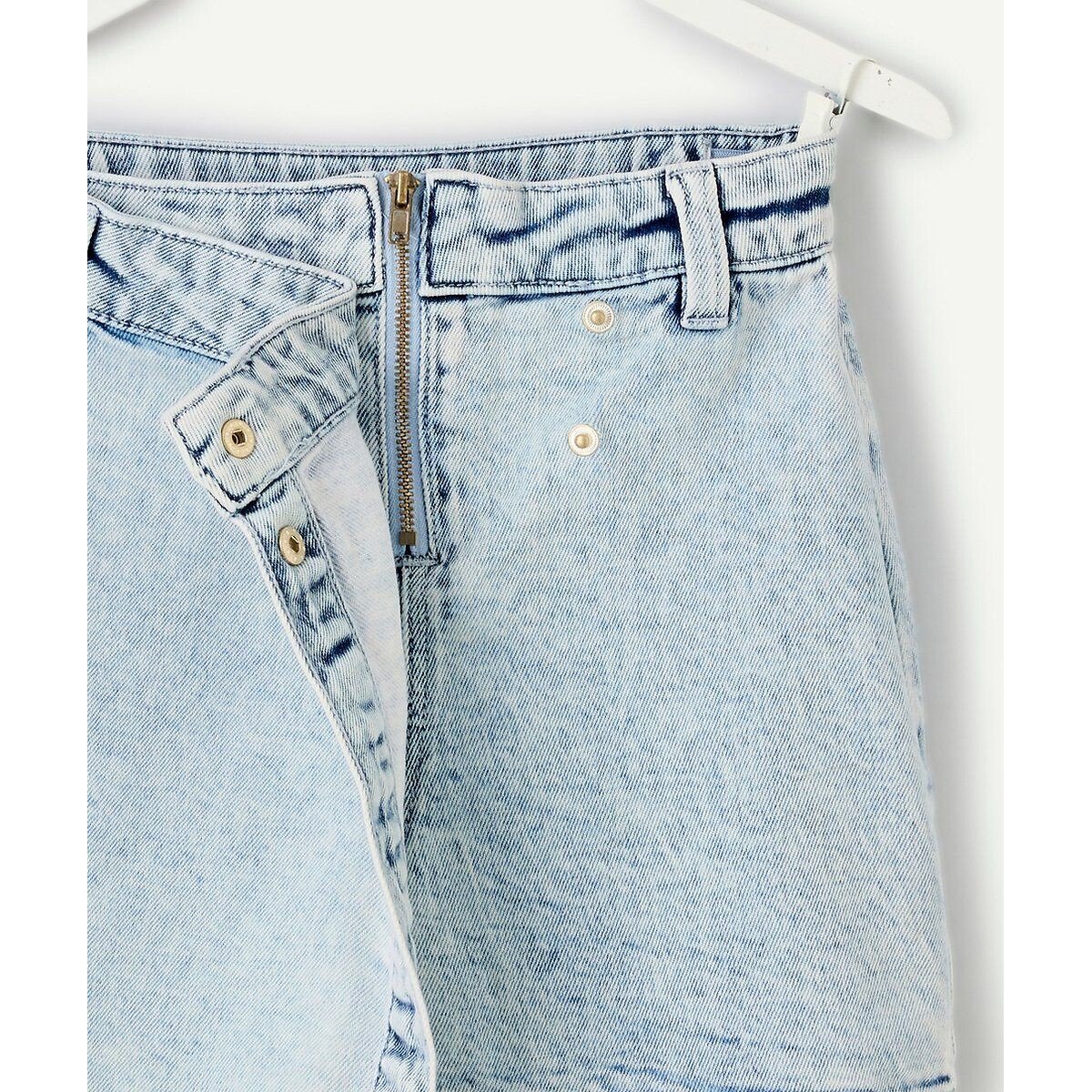Jupe-short en denim bleu denim, TAPE A L'OEIL