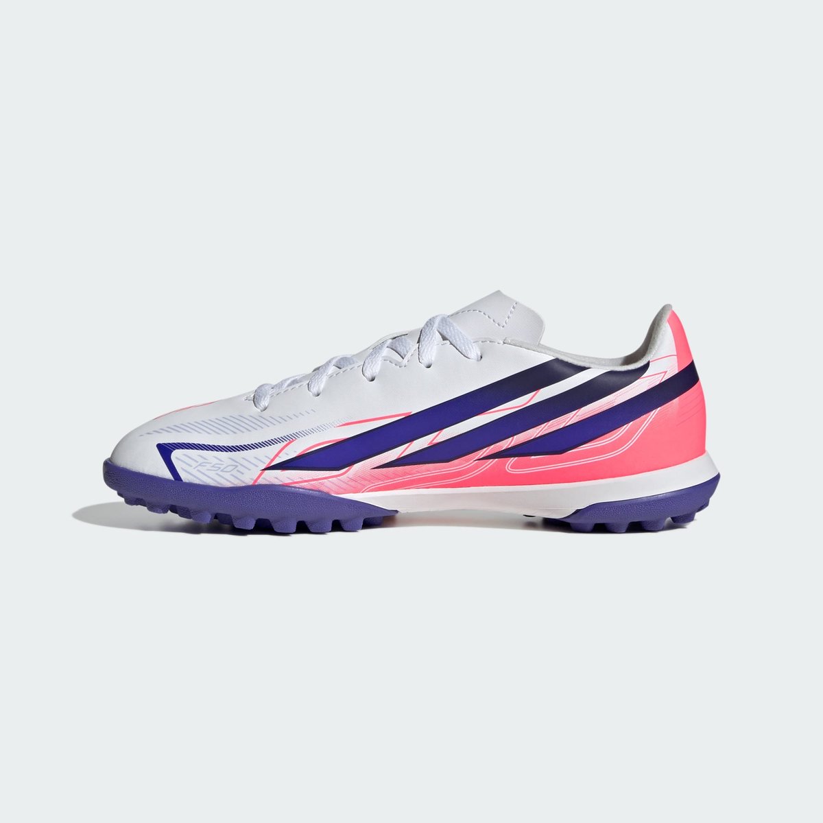 Chaussure De Football F50 Hyperfast Club Turf Enfants Chaussure De Football F50 Hyperfast Club Turf Enfants cloud white / solar purple / solar turbo, adidas Performance