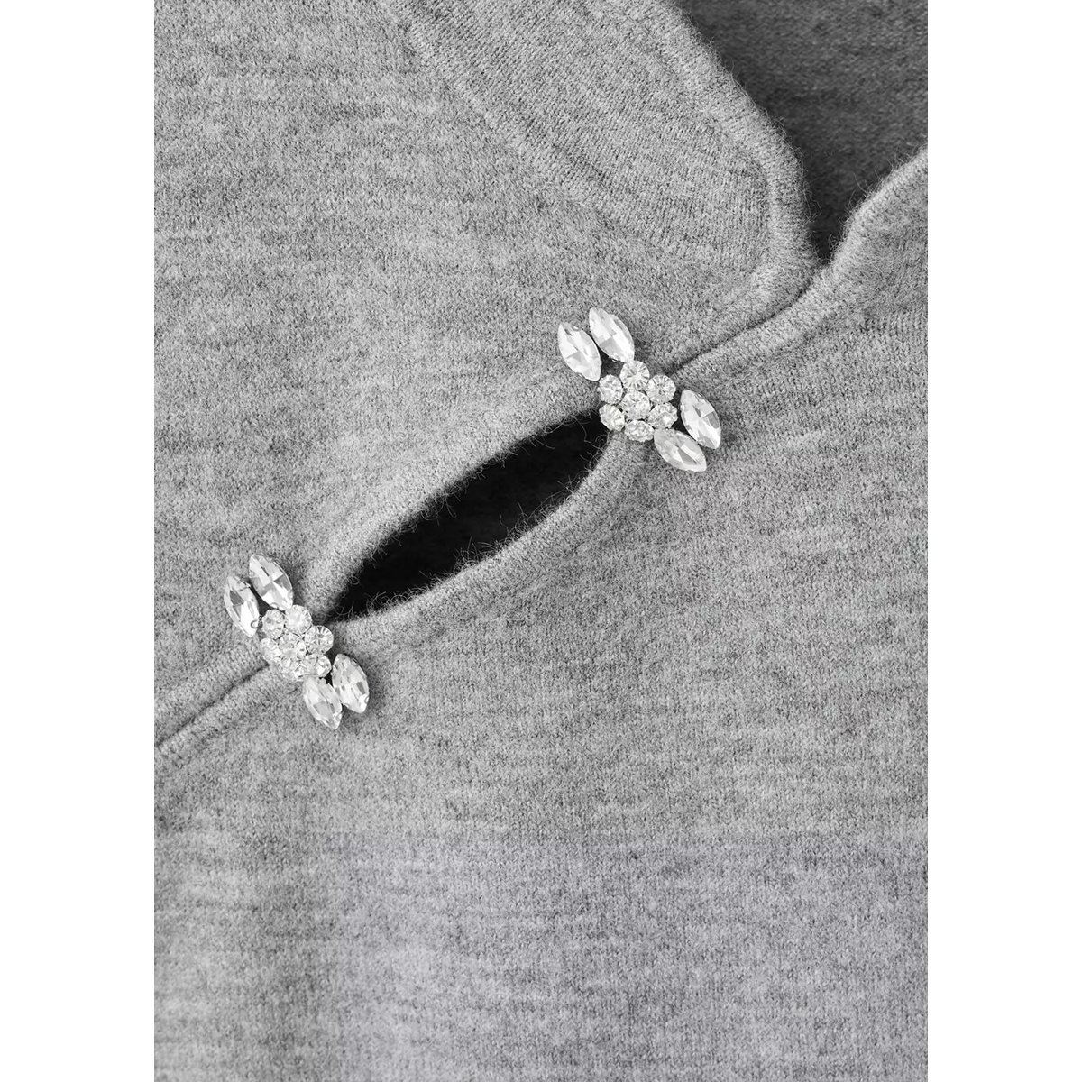Pull-over manches courtes détail brillant gris chiné clair, MANGO