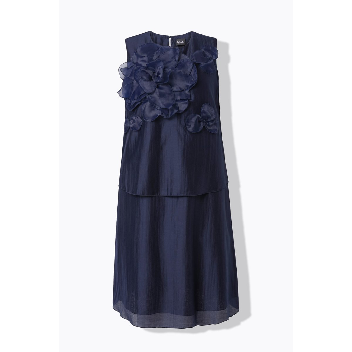 Robe midi sans manches en mousseline marine, ULLA POPKEN