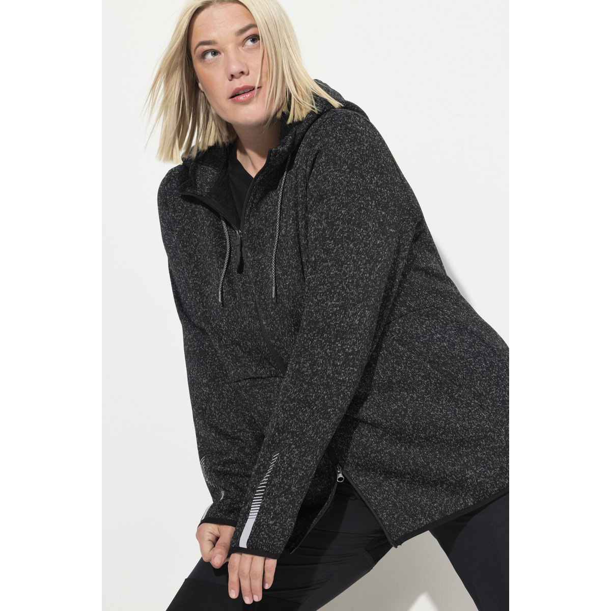 Veste en maille polaire, doublure en polaire noir, ULLA POPKEN