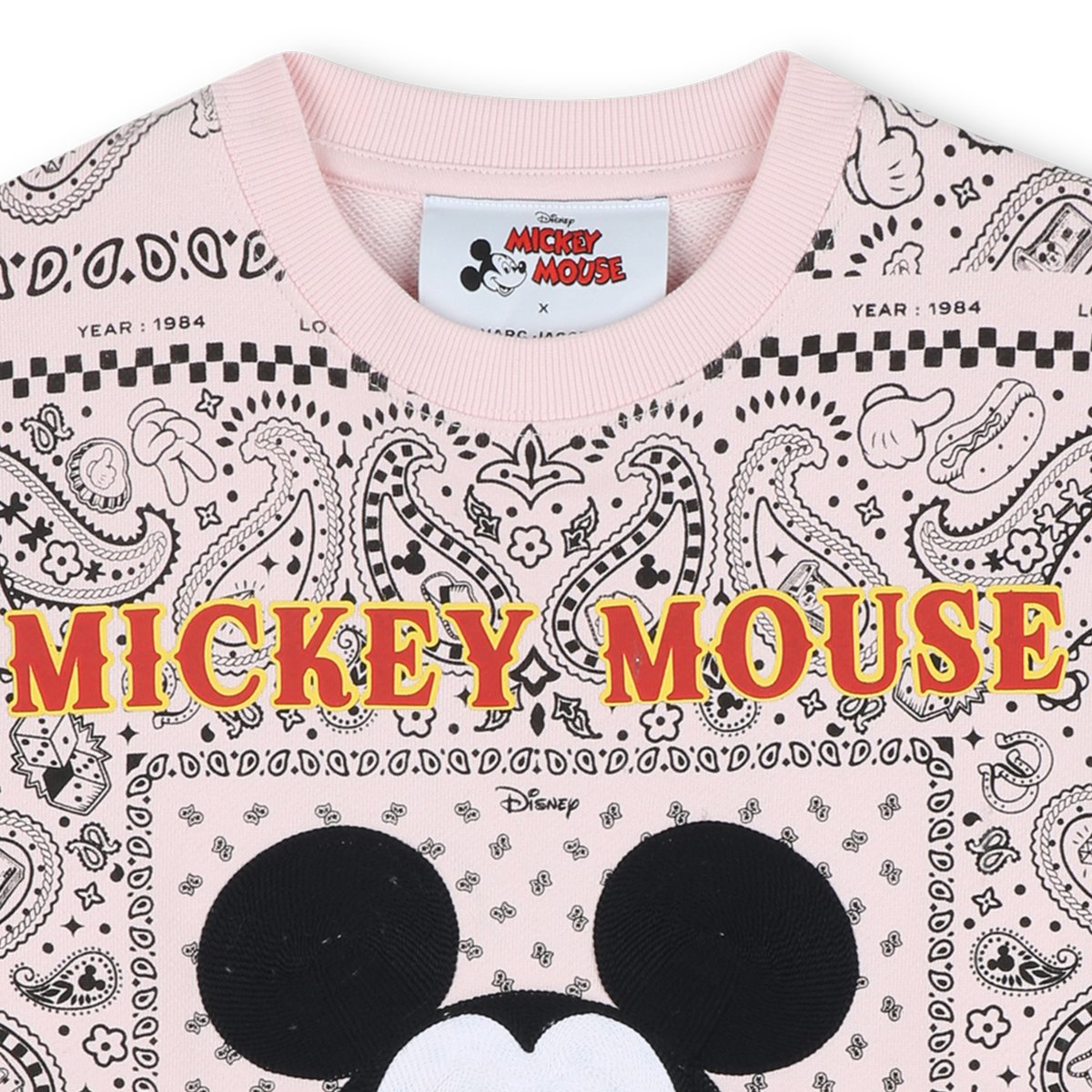 Sweat en polaire de coton rosee, MARC JACOBS