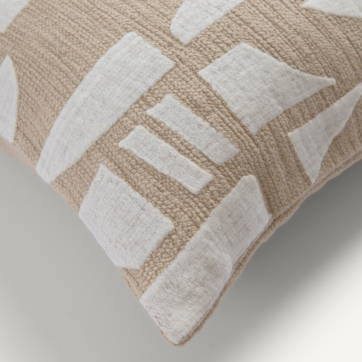 Housse de coussin, broderie bouclette, SOLONA ecru/beige, AM.PM