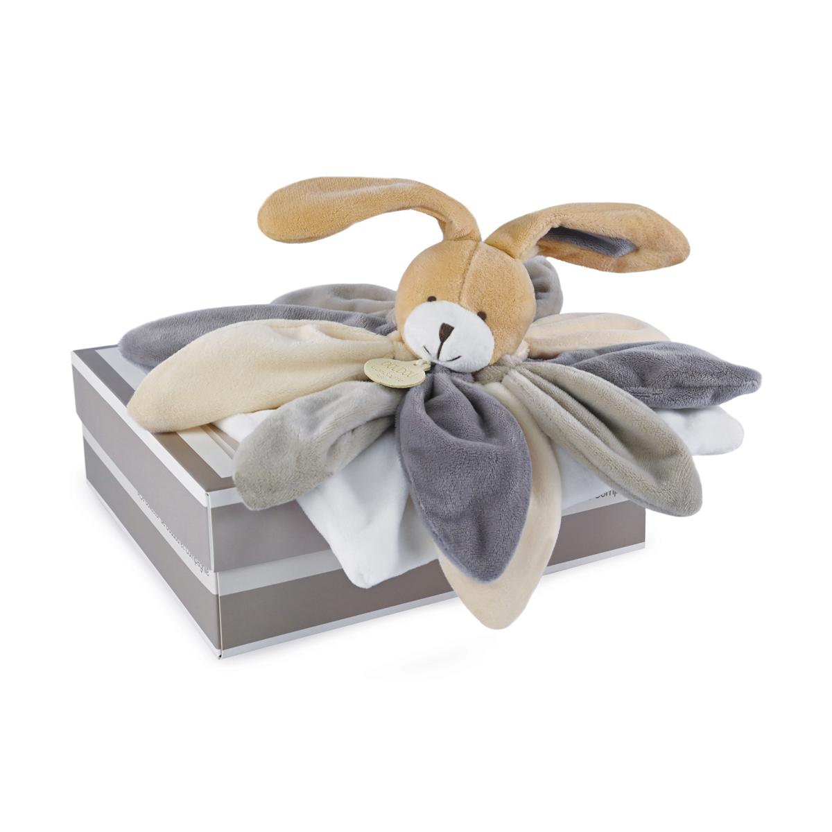 Coffret doudou Lapin collector taupe, DOUDOU ET COMPAGNIE