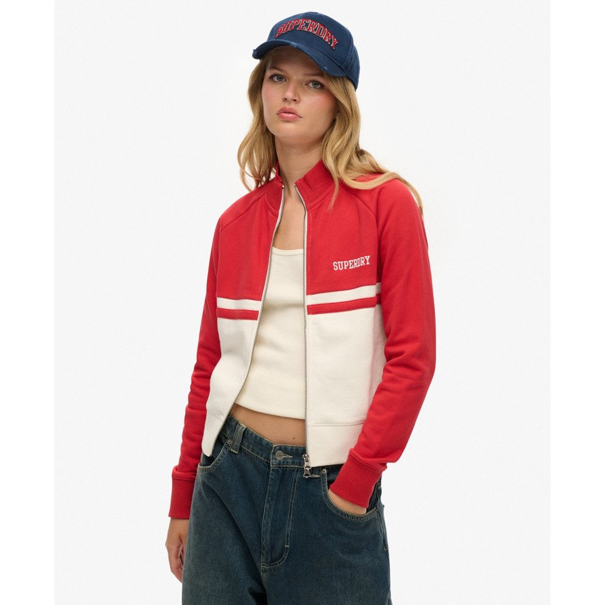 Veste de Survêtement Athletic Essentials rouge universitaire, SUPERDRY