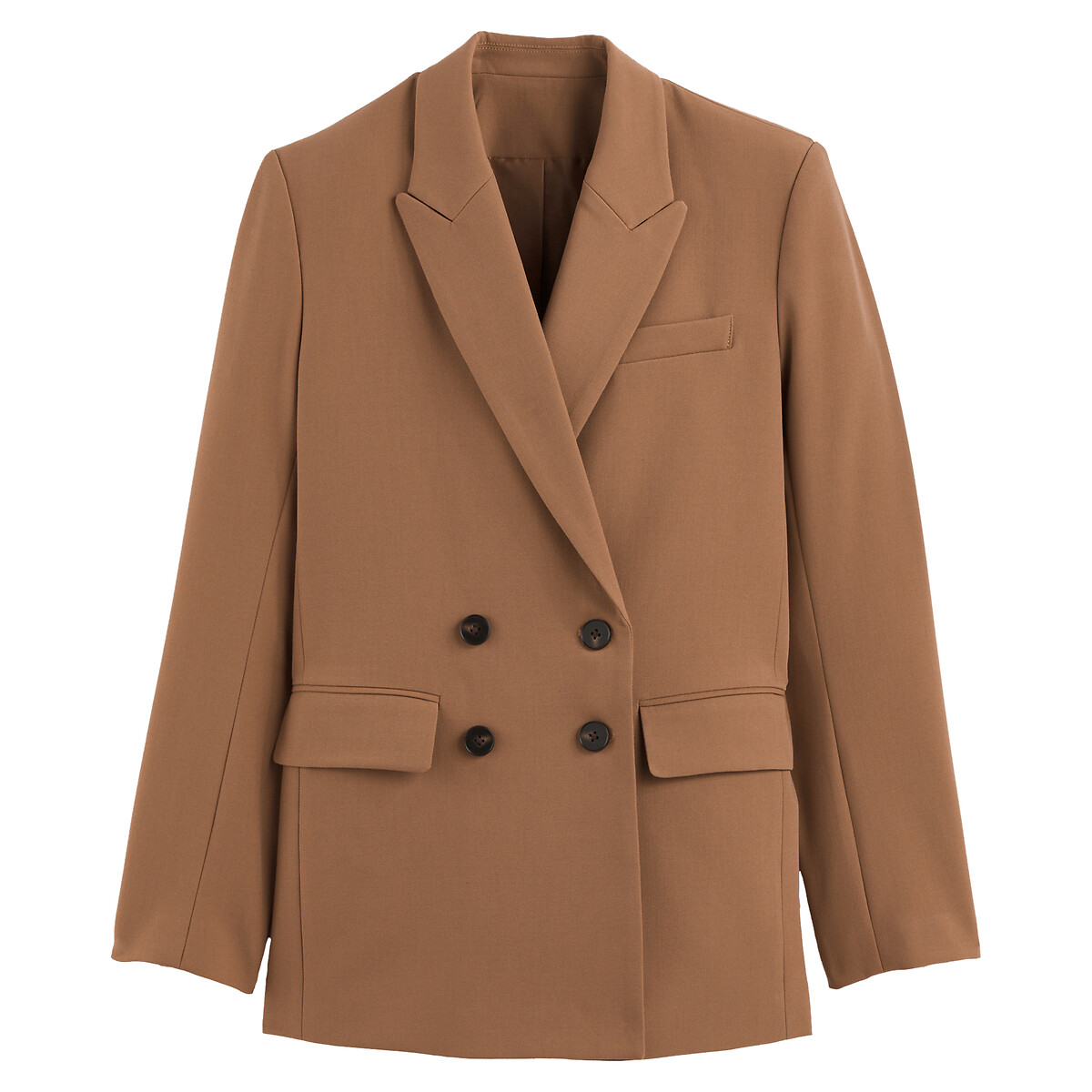 Blazer coupe ample marron camel, LA REDOUTE COLLECTIONS