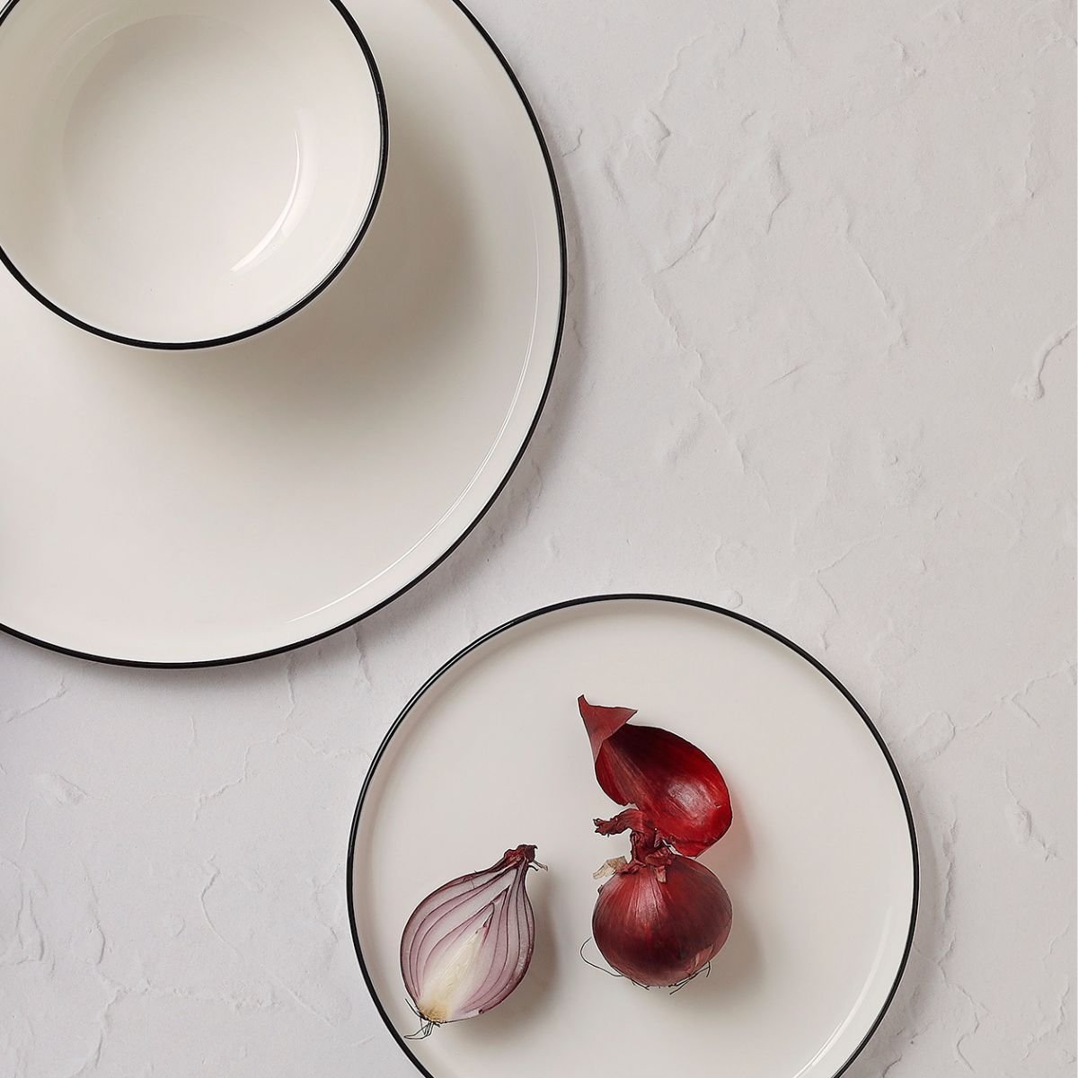 Lot de 4 assiettes 19 cm STUDIO BASE blanc, SP COLLECTION