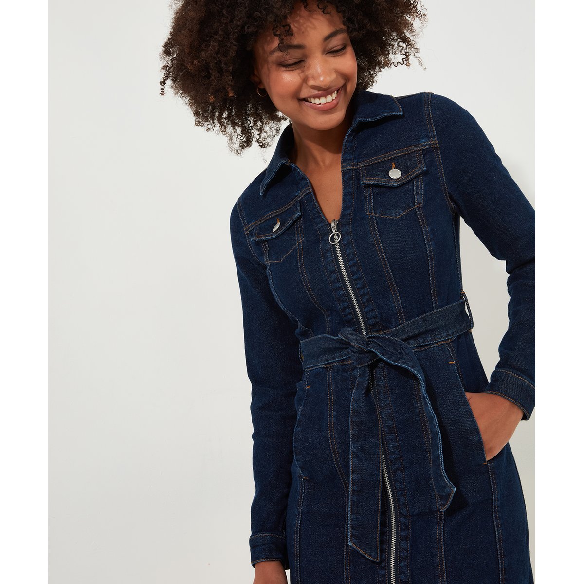 Robe en jean avec fermeture éclair devant 2025