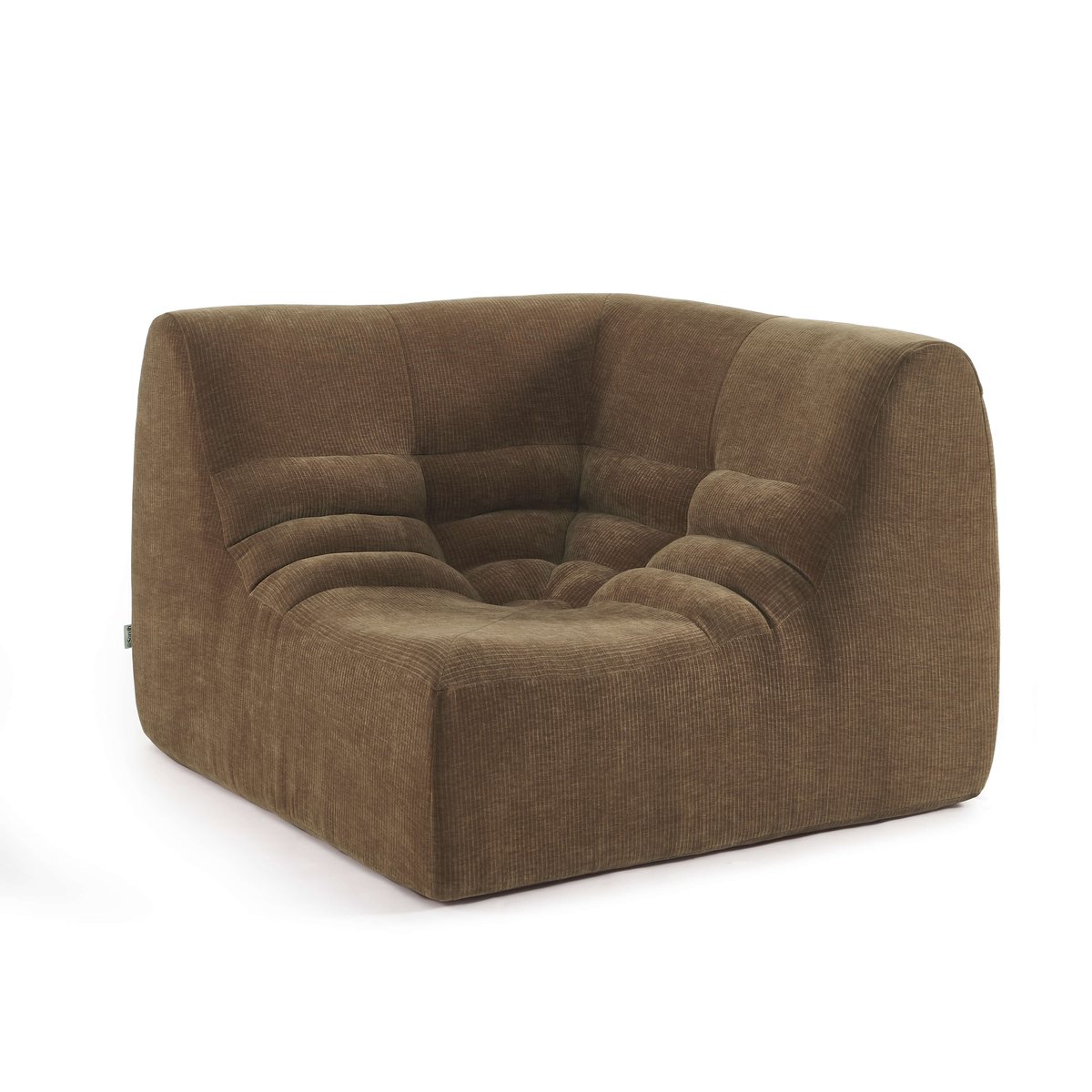 Chauffeuse d'angle 1 place en velours JANIS marron, SORELH