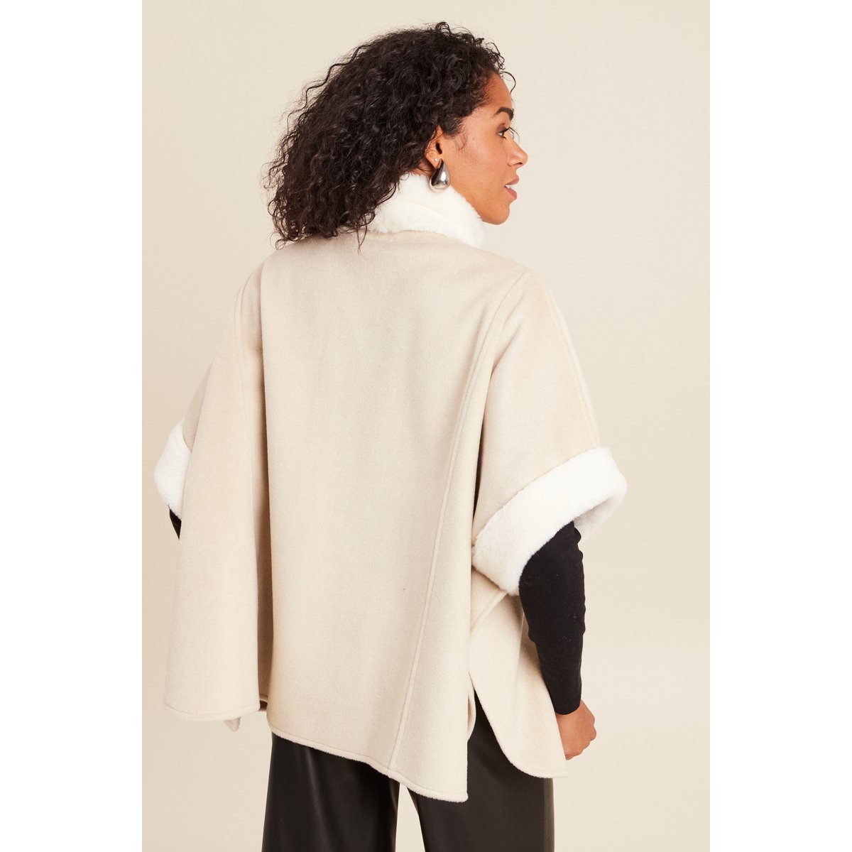 Poncho cape coupe ample ivoire, BREAL