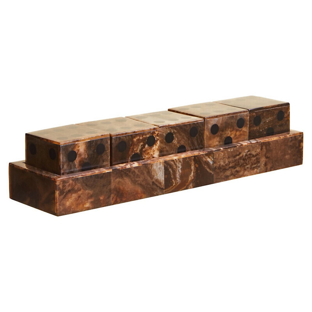 Decorative Five Dice Set in Brown/Black Finish brown , ÉDITÉ