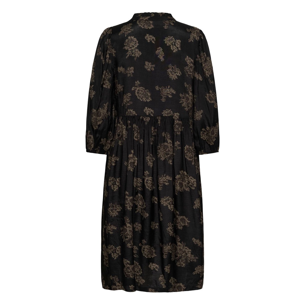 Robe noir black_brown flowers, KAFFE