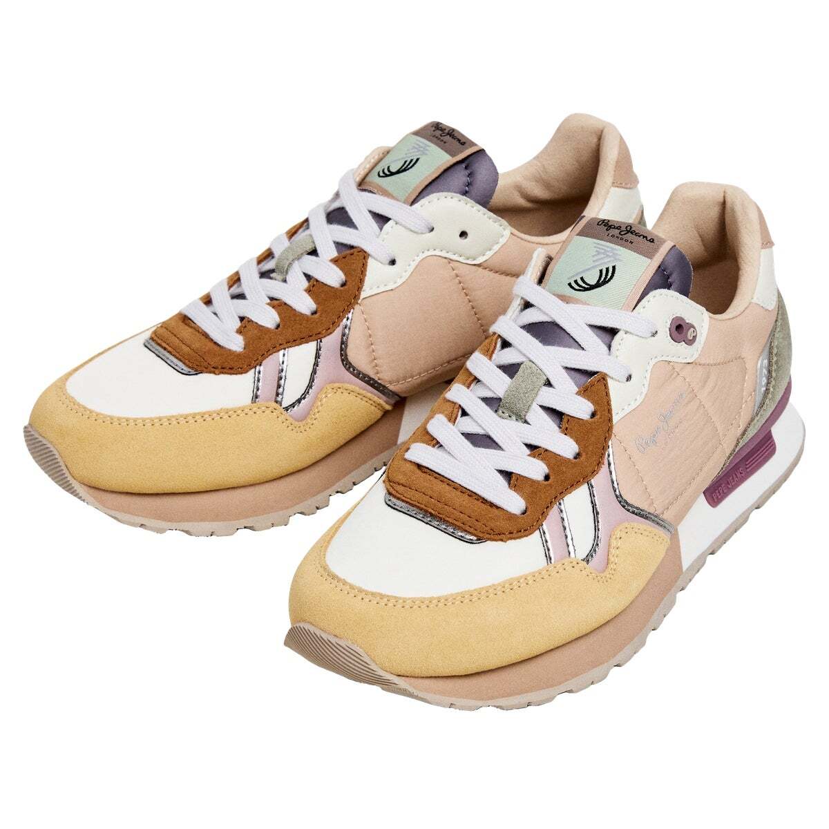 London - Baskets Running Combinées jaune fonte, PEPE JEANS