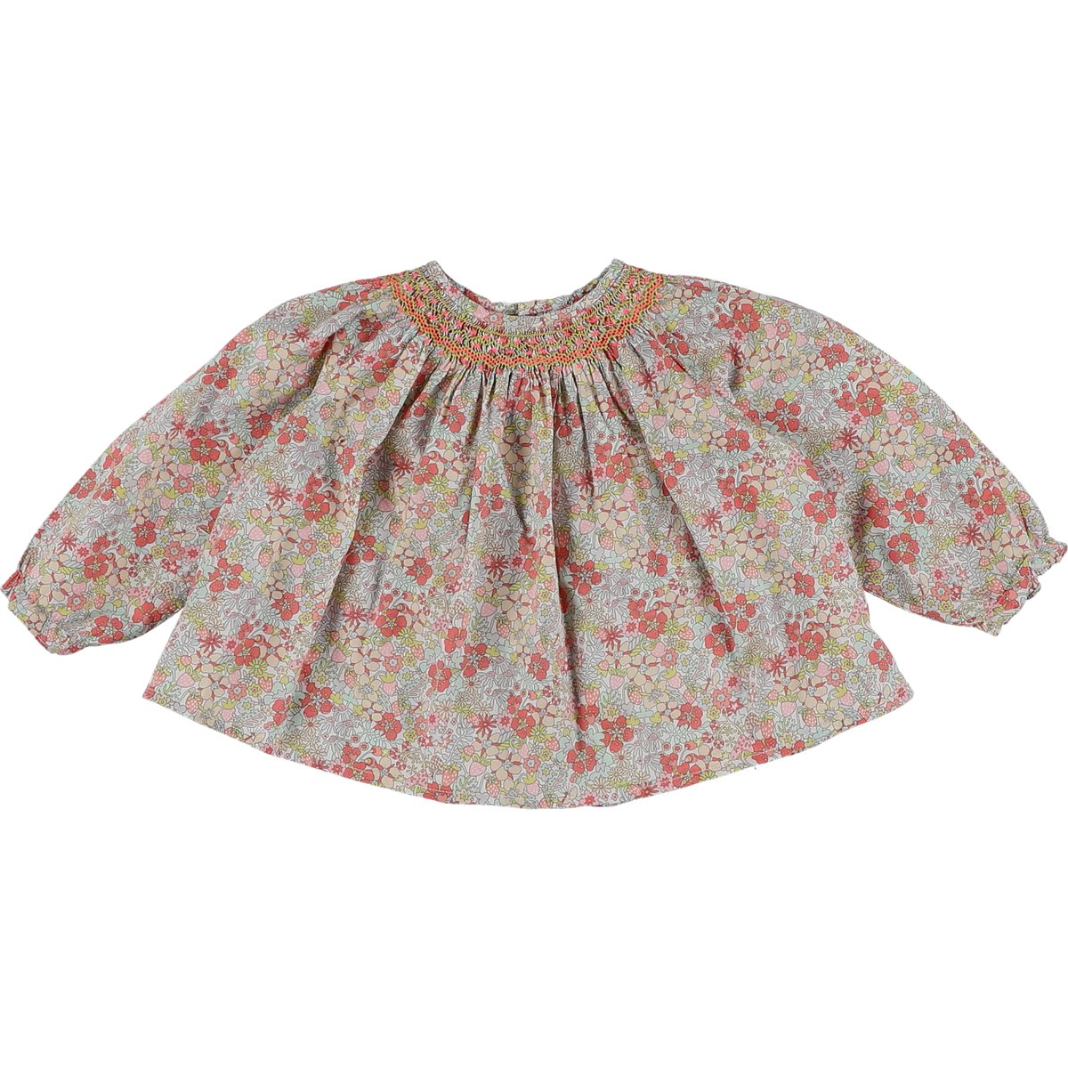 Blouse liberty - Très bon état orange;vert, BONPOINT