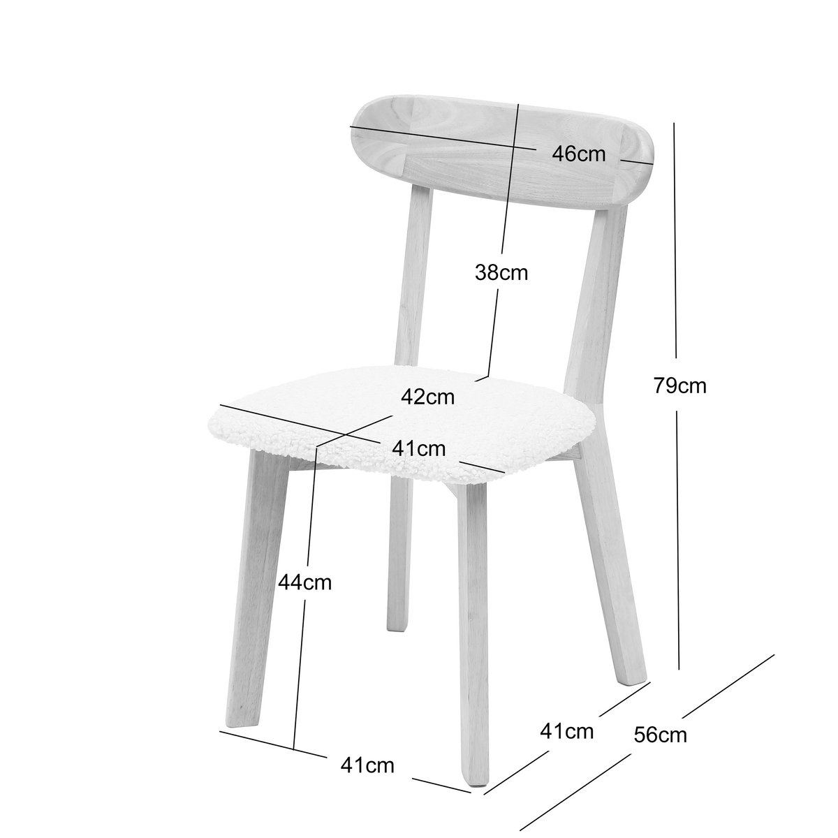 Lot de 2 chaises, bois foncé massif et tissu, VITORIA beige, NORDLYS