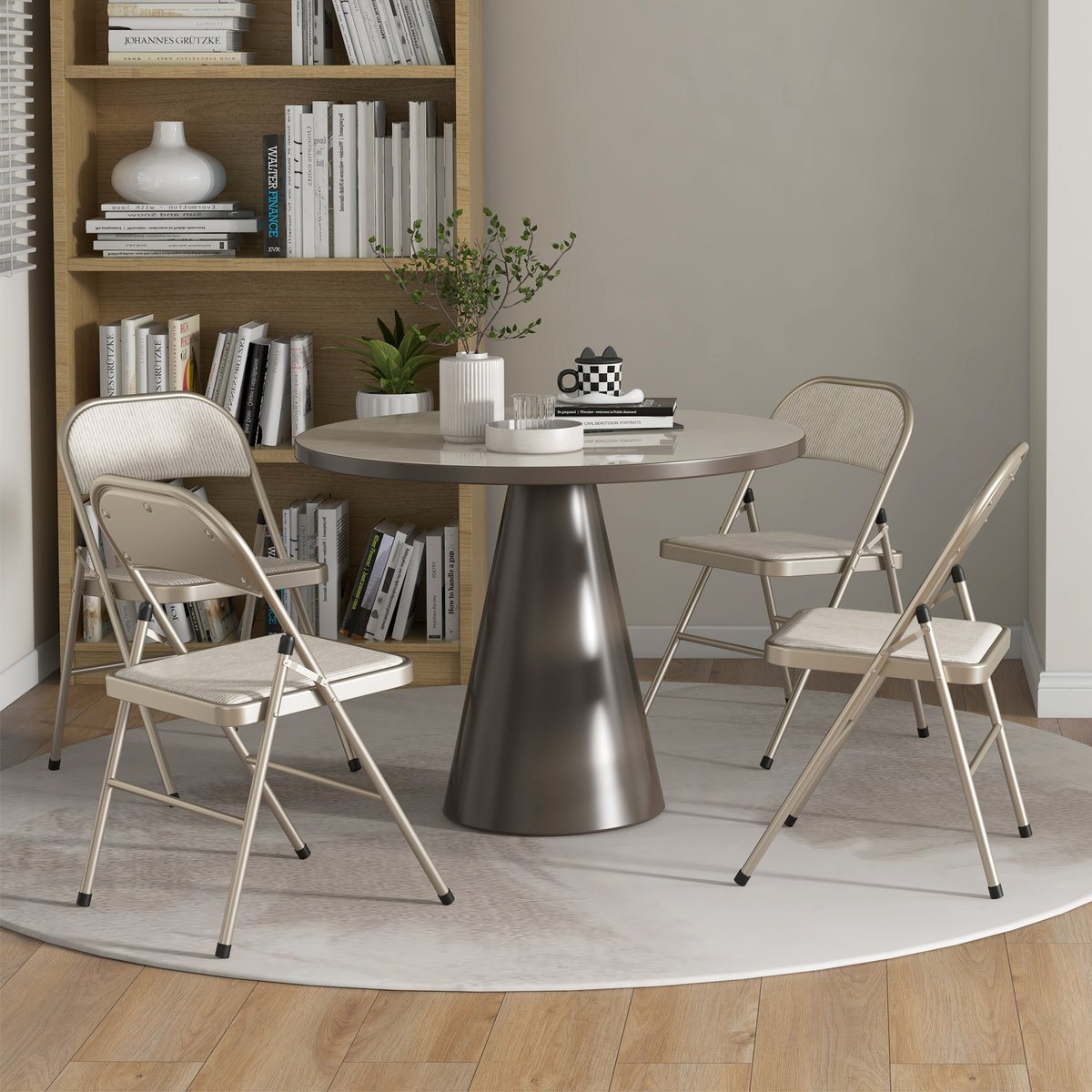 Chaise pliante Polyester Beige beige, HOMCOM