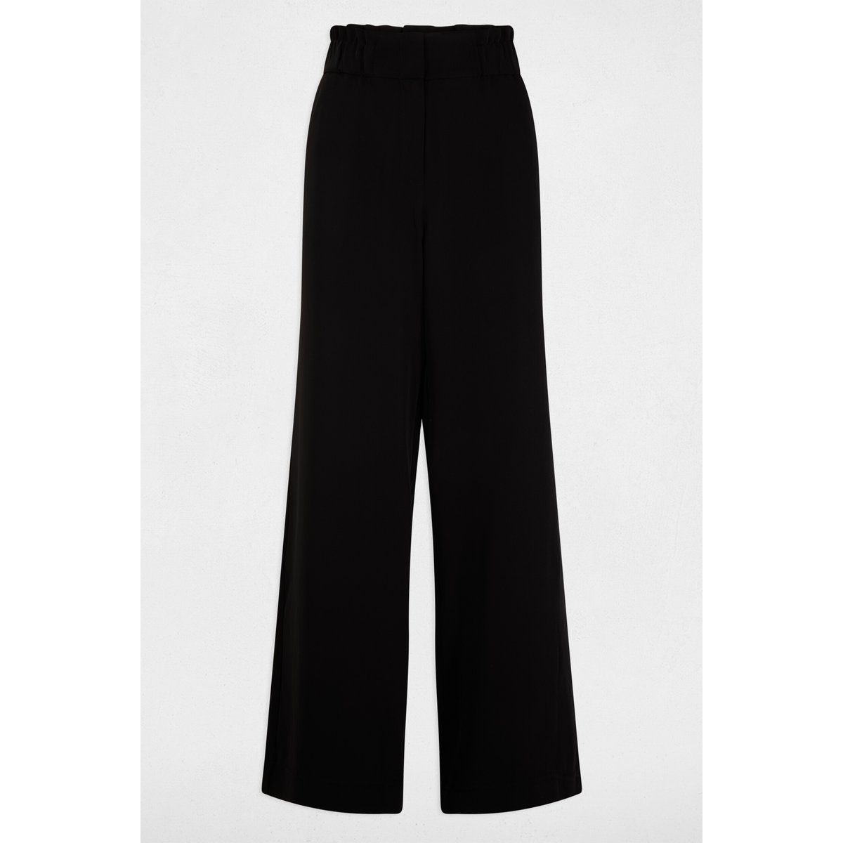 Pantalon large à fronces noir, MORGAN