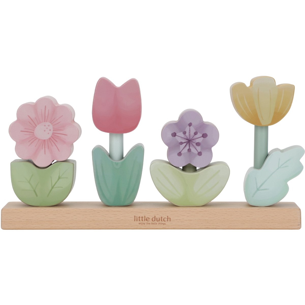 Puzzle à empiler rose, jaune, vert, violet, multicolore, LITTLE DUTCH