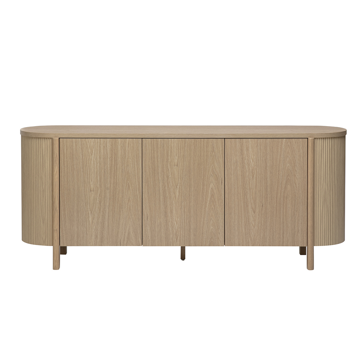 Buffet finition bois clair chêne 3 portes L180 cm PAOLINE couleur unique, MILIBOO