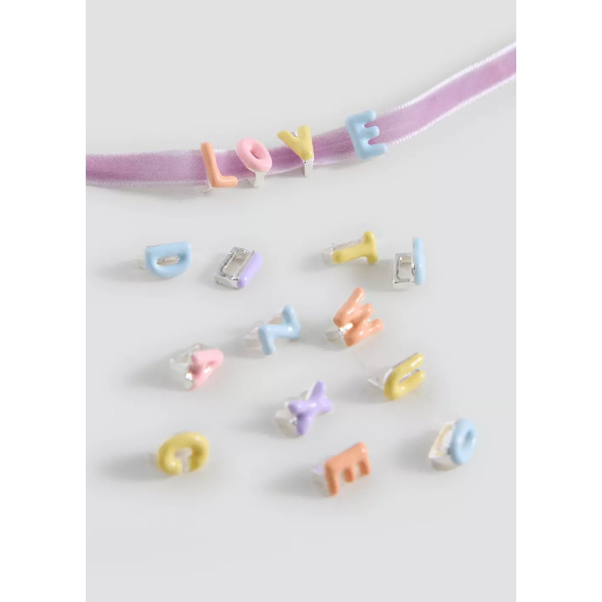 Collier ras-de-cou lettres lilas, MANGO KIDS