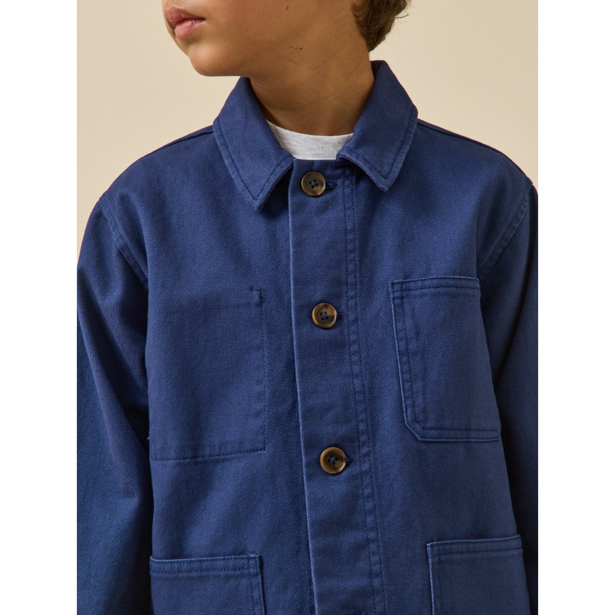 Veste en twill bleu, CYRILLUS