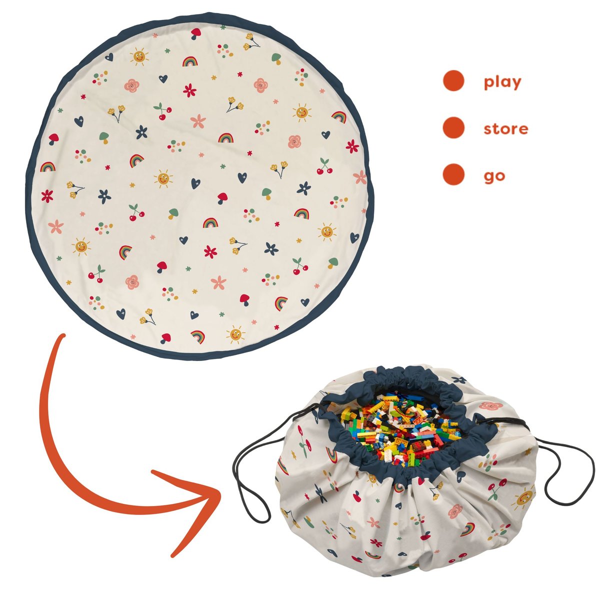 play&go - tapis de jeu & sac à jouets - funny days multicolor, PLAY ET GO