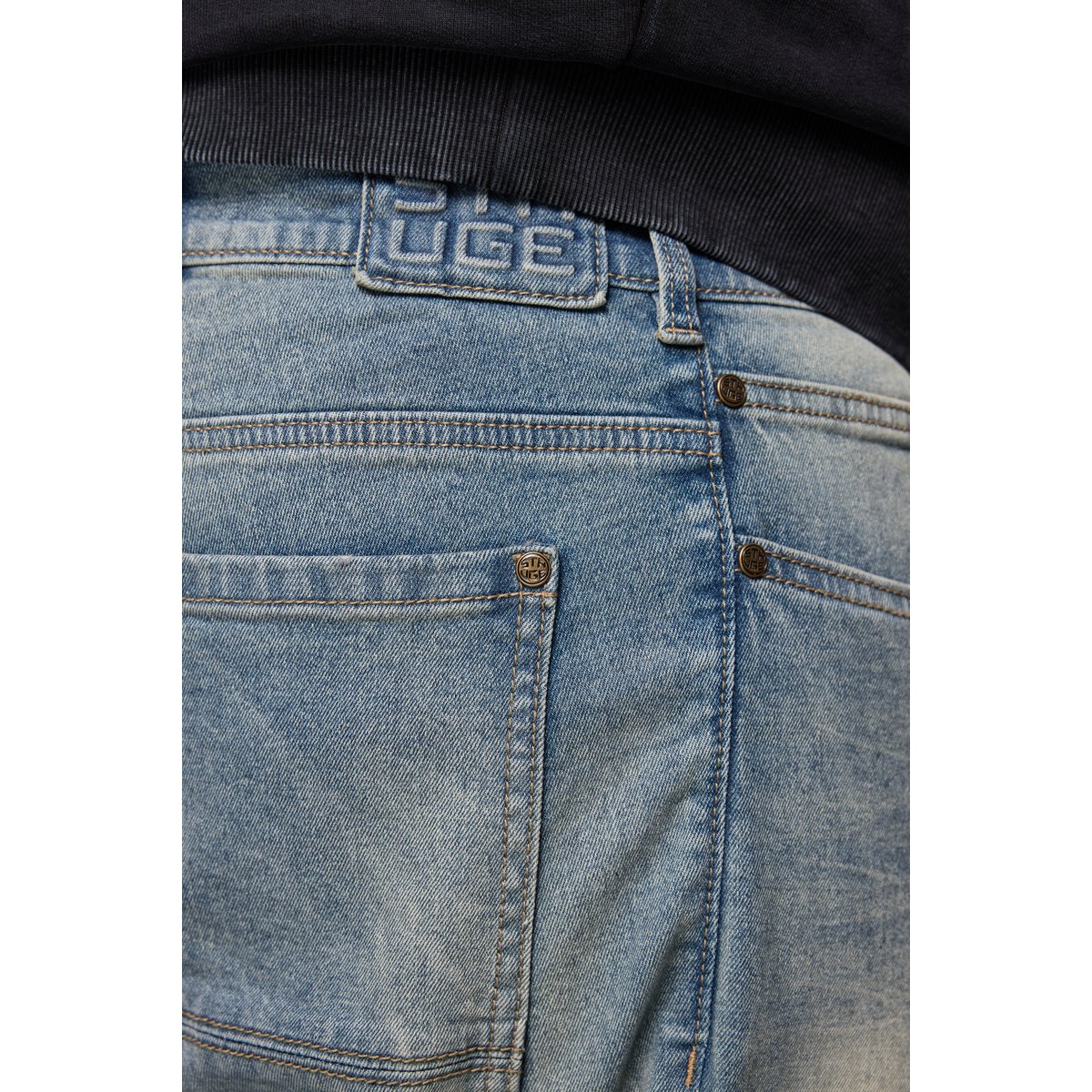 Jean en denim délavé jean blanchi, STHUGE