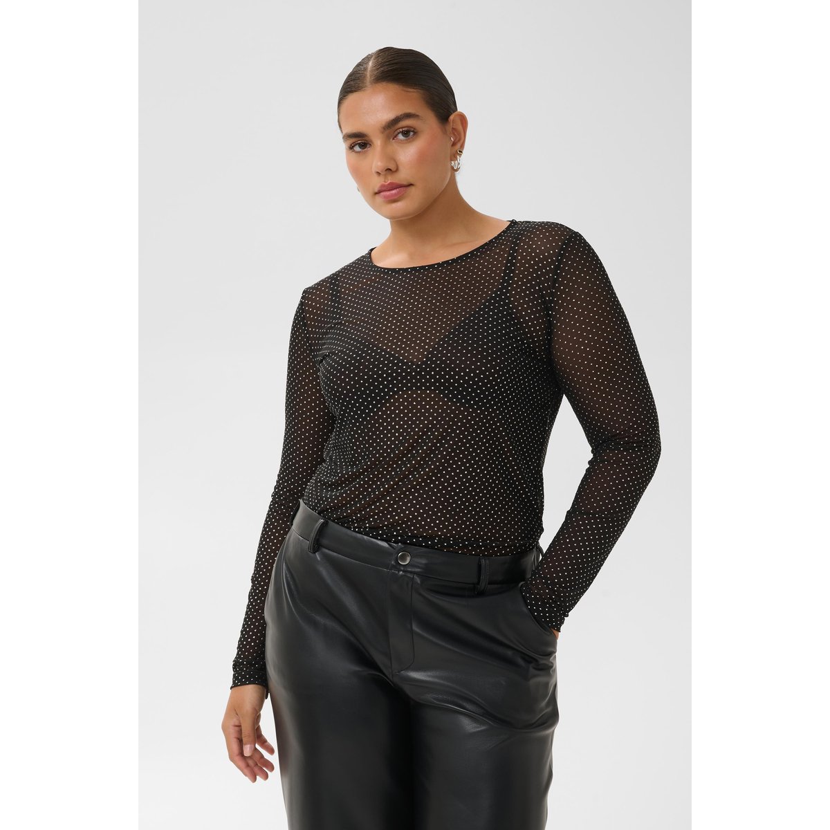 T-shirt à manches longues noir black, KAFFE CURVE