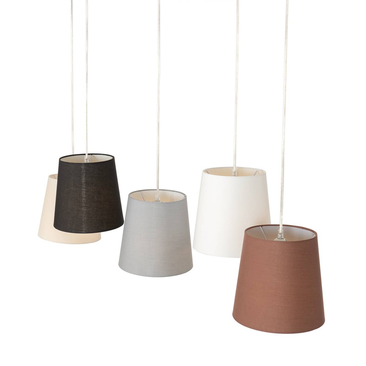 Suspension en textile jeunes, Thamila nickel, caramel, noir, gris, blanc, marron, LUCANDE
