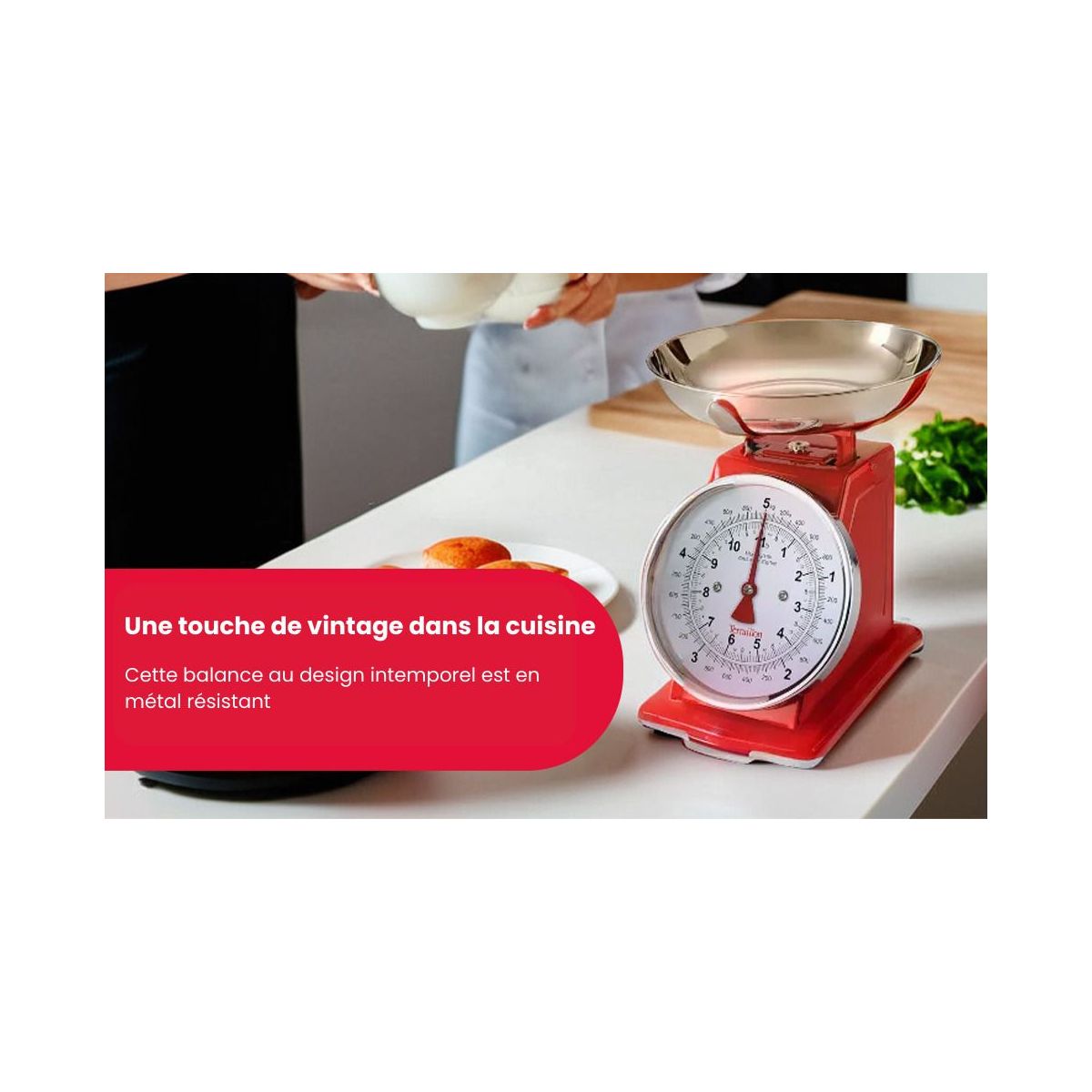 Balance de cuisine TRADITION 500 rouge rouge, TERRAILLON