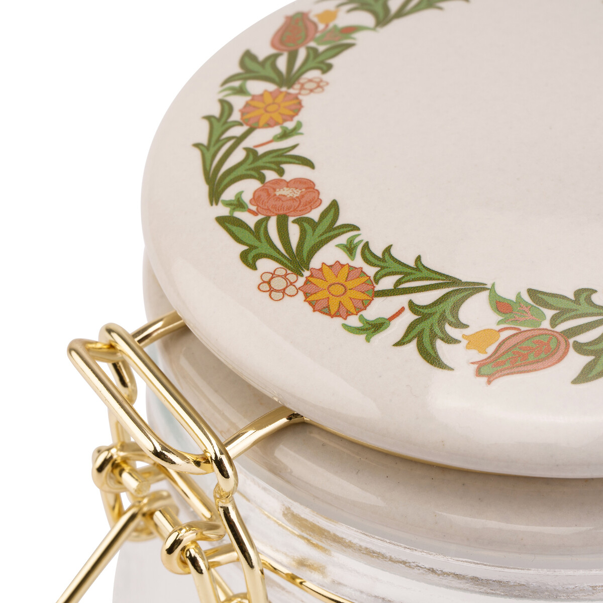 500ml Kitchen Garden Cliptop Glass Storage Jar multi-coloured, WILLIAM MORRIS AT HOME