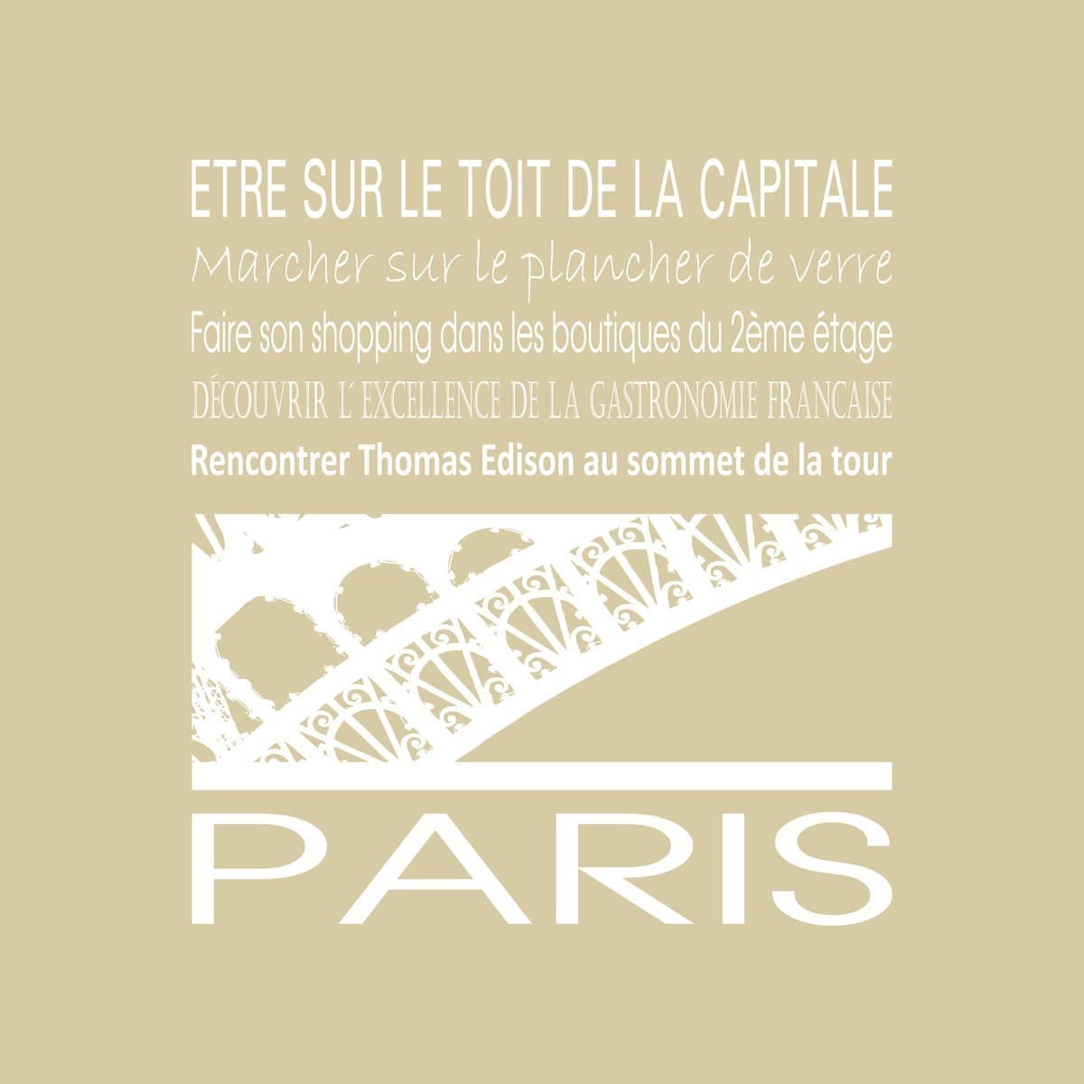 Tableau Mural Paris Tour Eiffel RÉGIONALISME tableaux sur toile-beige, CEANOTHE