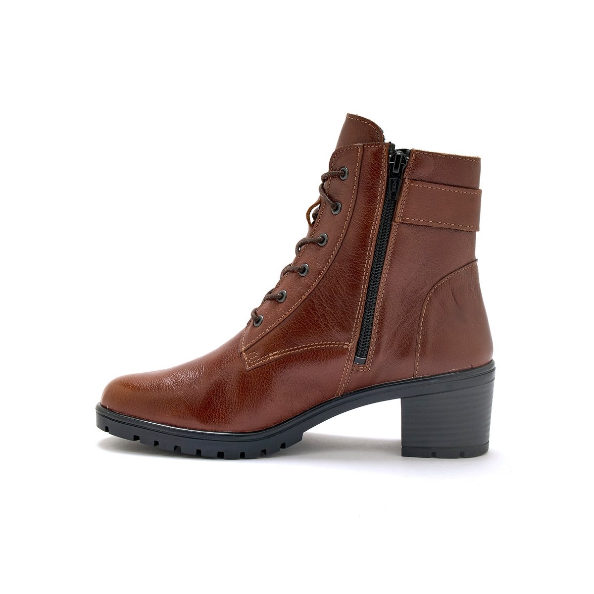 Boots avec zip et lacets marron, PEDICONFORT