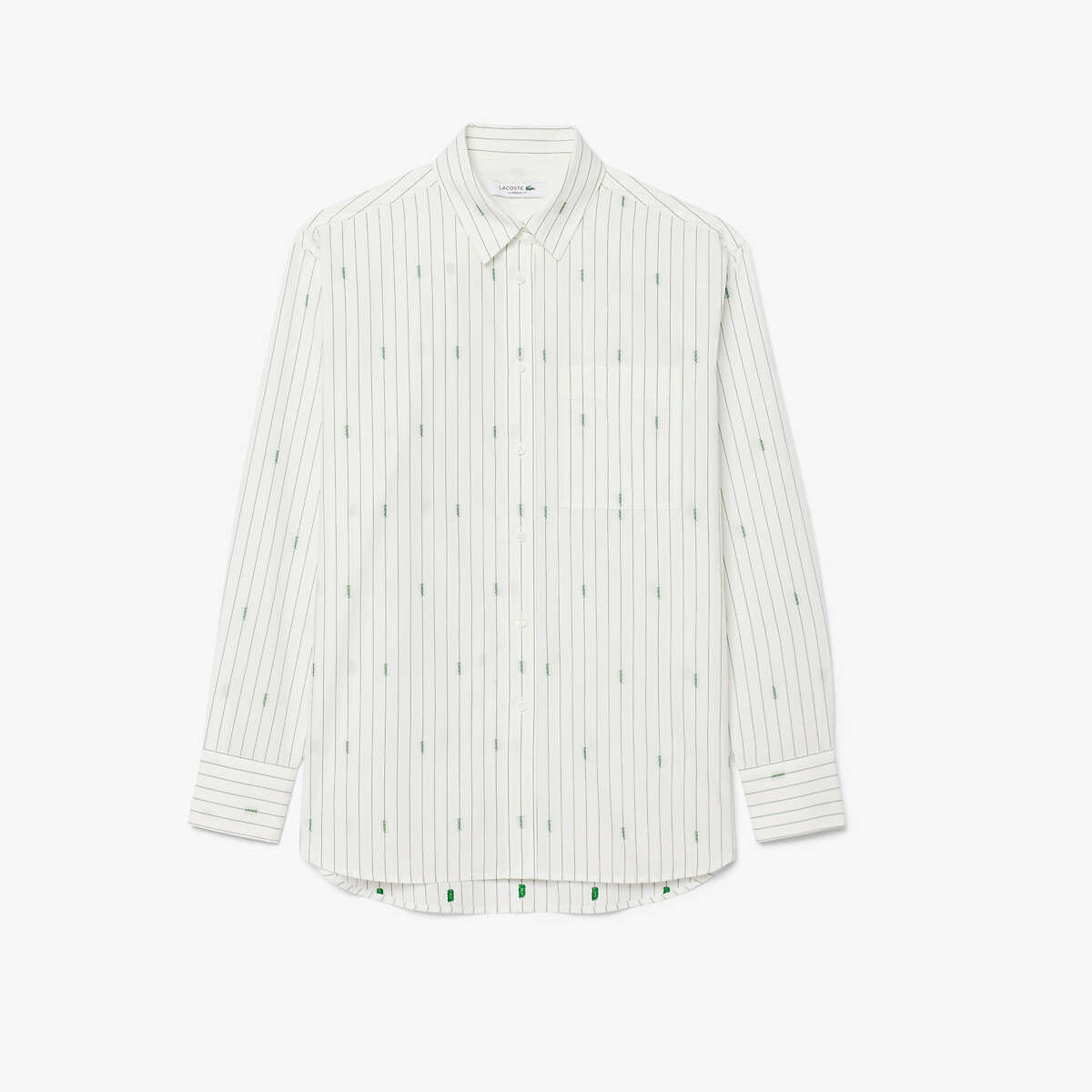 Camicia oxford maniche lunghe ecru , LACOSTE