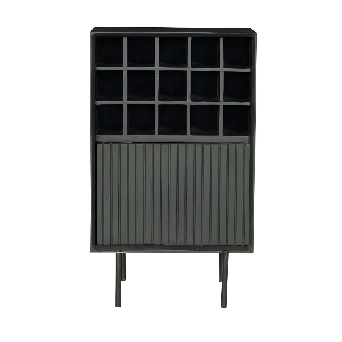 Minibar de salon en bois 1 porte CORTINA noir, PIER IMPORT