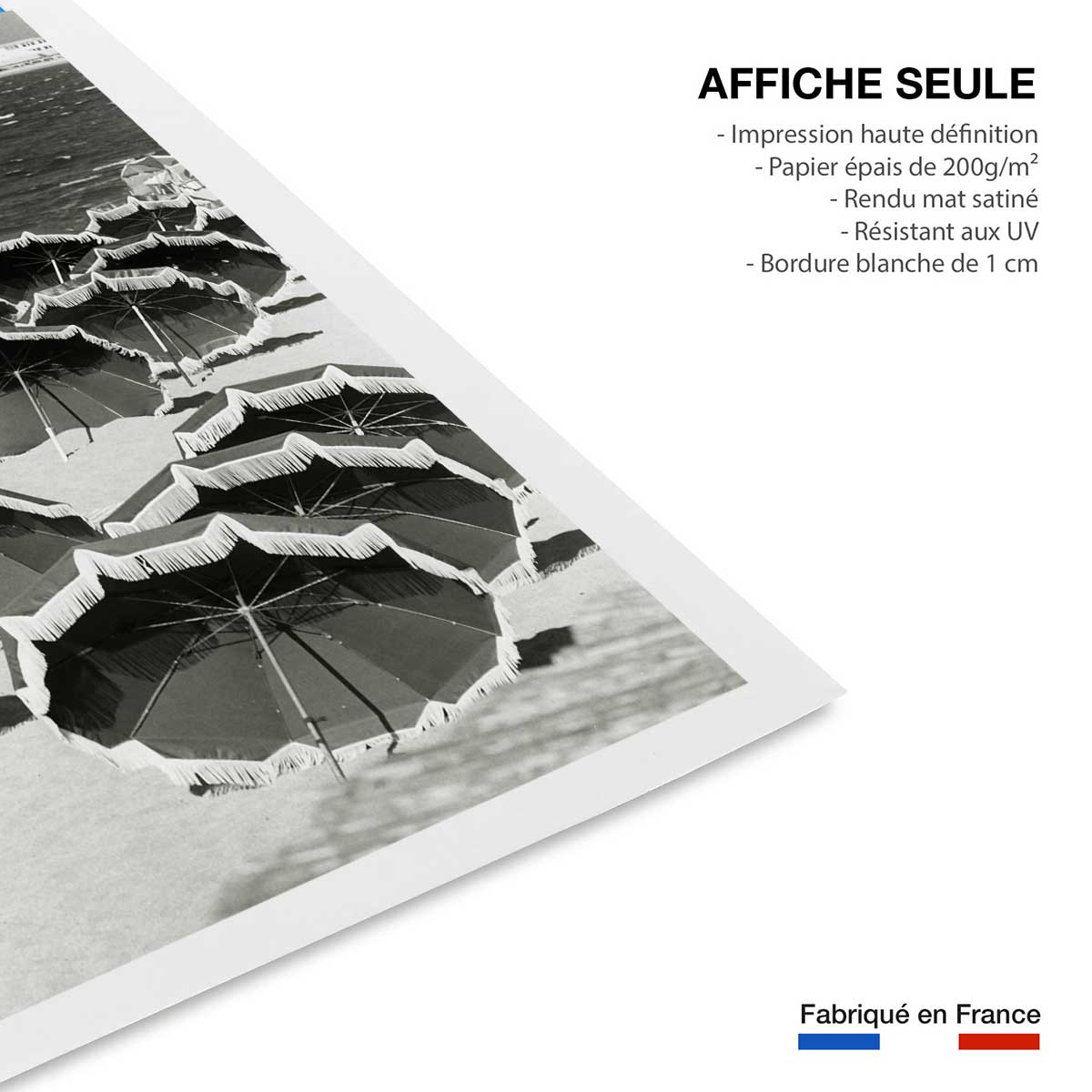 Affiche Photo d'Art - sun Umbrellas on a Beach, 1960 affiche seule, HEXOA